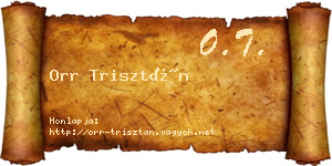 Orr Trisztán névjegykártya
